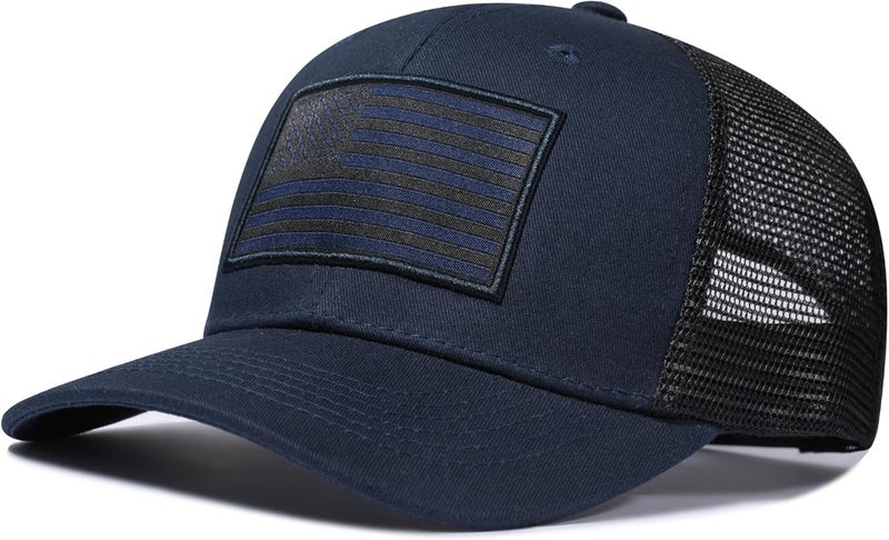 AURR American Flag Trucker Hat, Patriotic Baseball Cap for Men & Women, Breathable Mesh Adjustable Snapback, USA Flag Patch - Image 1